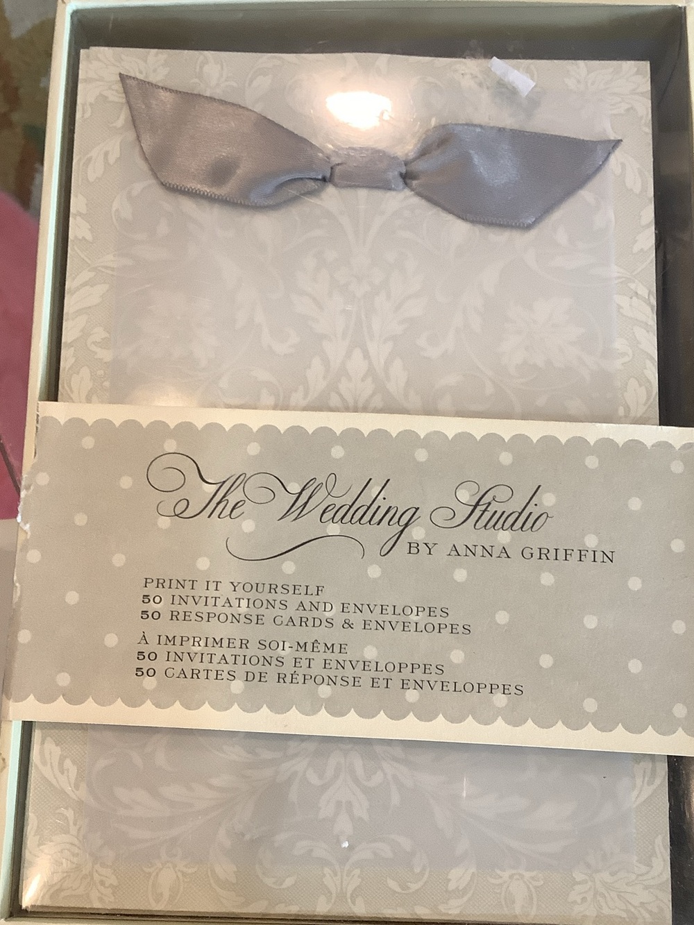 The Wedding Studio by Anna Griffin Gray Damask Wedding Invitation Set